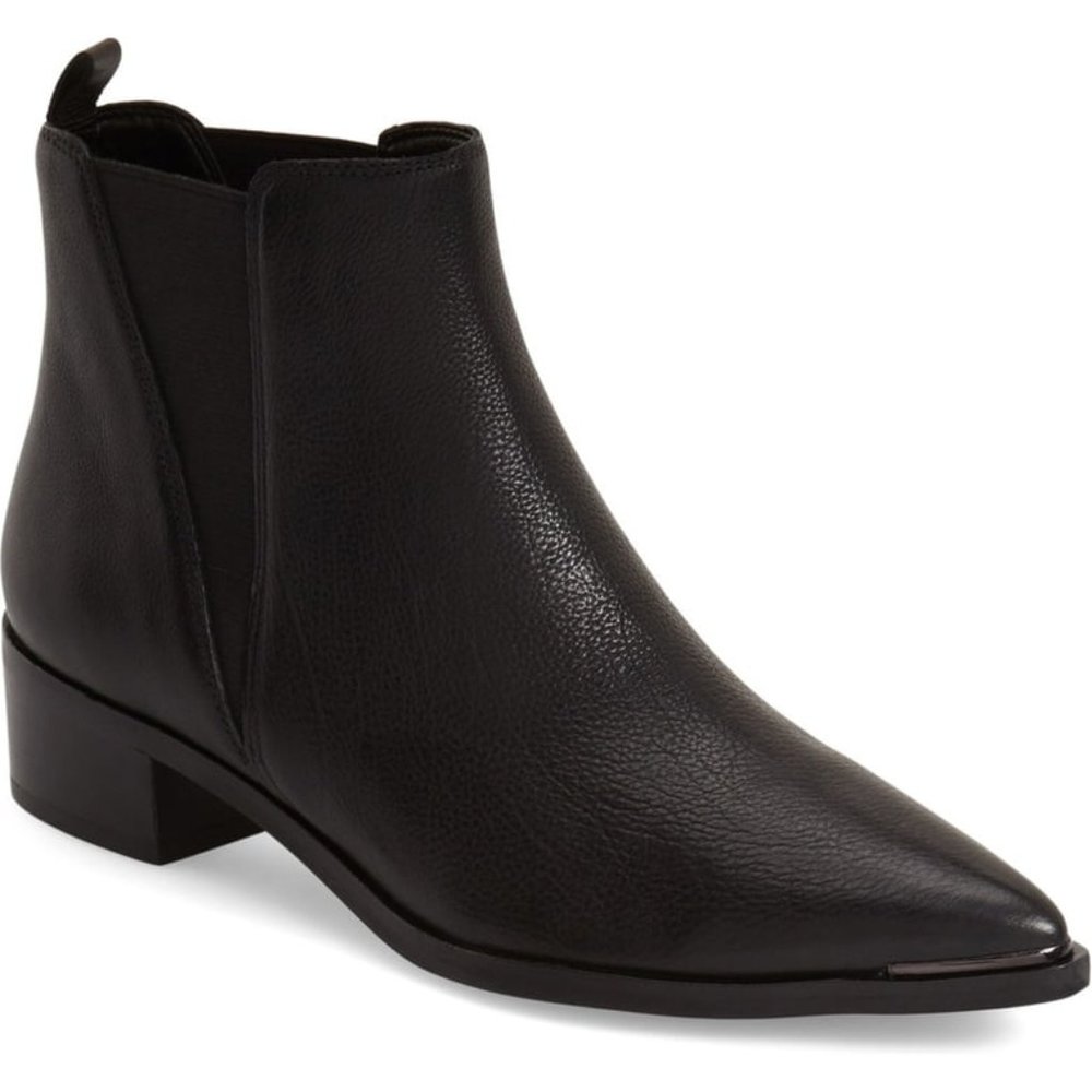 Marc Fisher Chelsea Yale Black Leather Ankle Boots